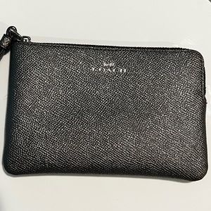 Coach Corner Zip Wristlet - Silver